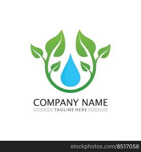 Tree leaf vector and green logo design friendly concept 
