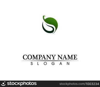 Tree leaf vector logo design, eco-friendly concept.