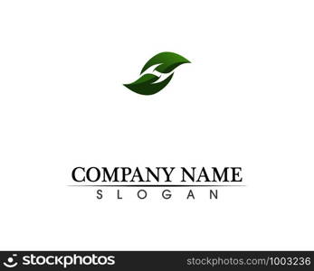 Tree leaf vector logo design, eco-friendly concept.