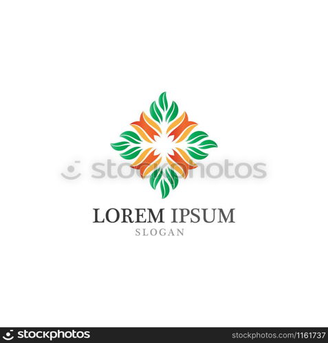 Tree leaf vector logo design eco friendly concept