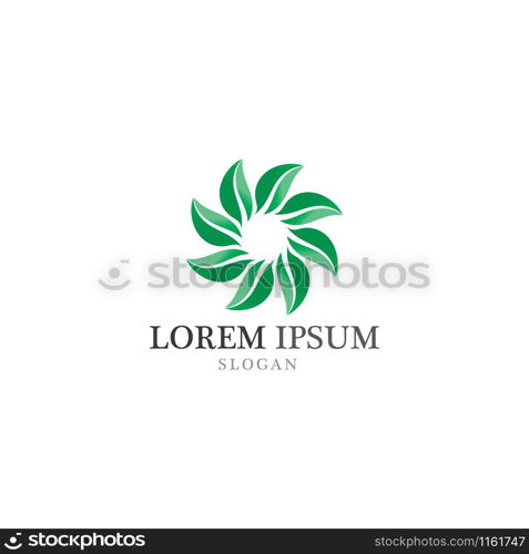 Tree leaf vector logo design eco friendly concept