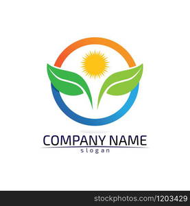 Tree leaf vector logo design eco friendly concept