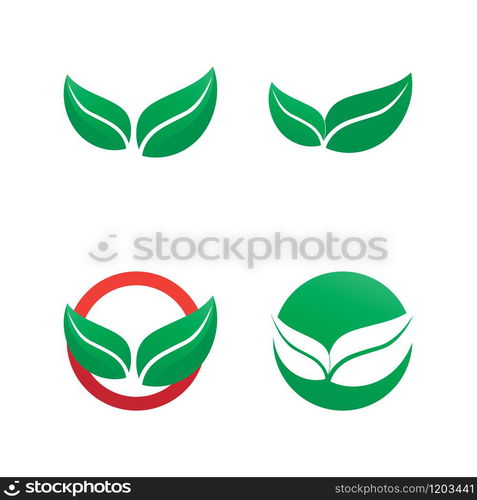 Tree leaf vector logo design eco friendly concept