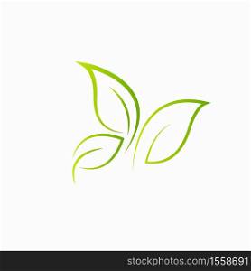 Tree leaf vector logo design, eco-friendly concept