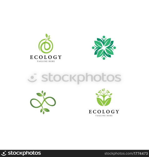 Tree leaf vector logo design, eco-friendly concept