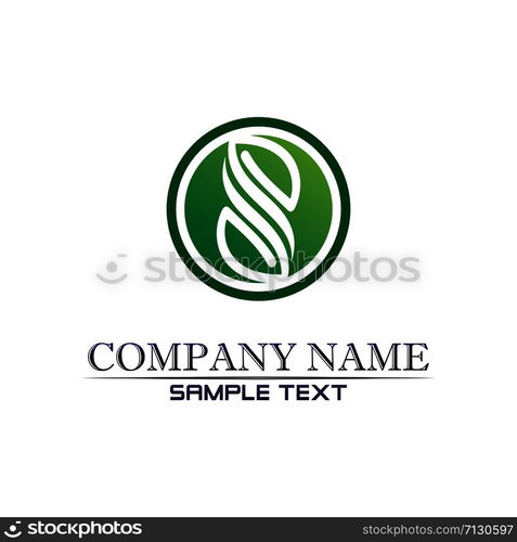 Tree leaf vector logo design eco friendly concept