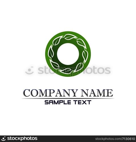 Tree leaf vector logo design eco friendly concept
