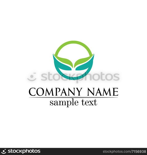 Tree leaf vector logo design eco friendly concept