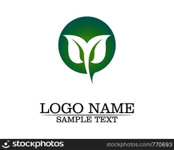 Tree leaf vector logo design, eco-friendly concept.