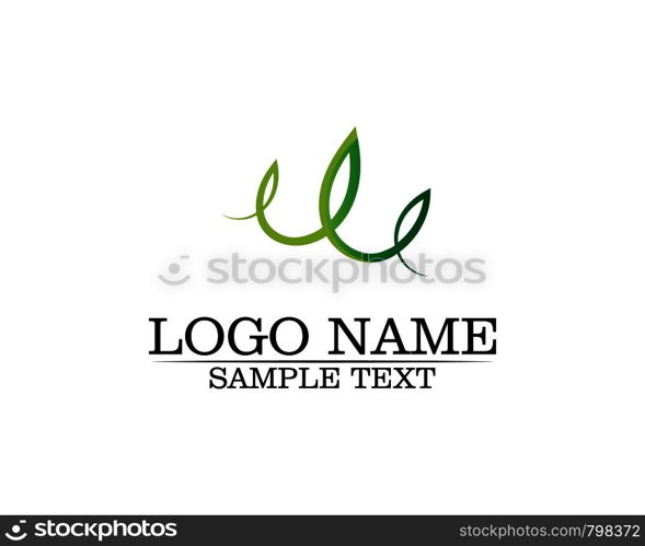 Tree leaf vector logo design, eco-friendly concept.