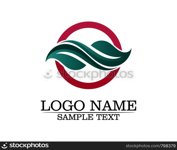 Tree leaf vector logo design, eco-friendly concept.