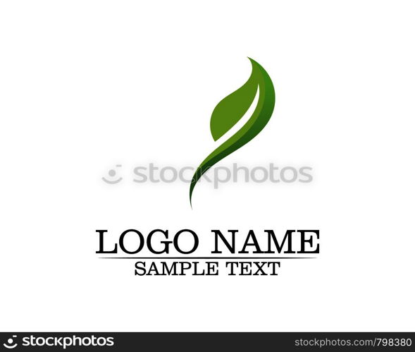 Tree leaf vector logo design, eco-friendly concept.