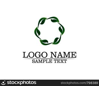 Tree leaf vector logo design, eco-friendly concept.