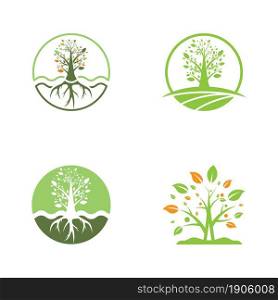 Tree leaf vector logo icon set design