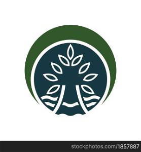 Tree leaf vector logo template icon design
