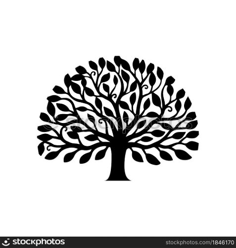Tree leaves logo, company icon template illustration.