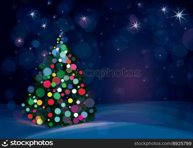 Tree lights background vector image