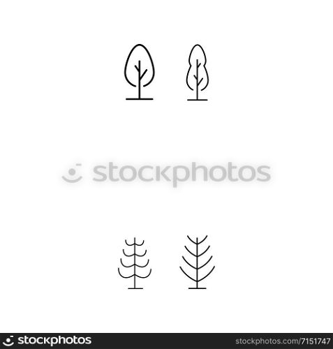 Tree line icon Vector Illustration design Logo template