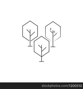 Tree Line Logo Template vector symbol nature