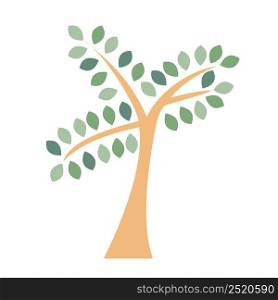Tree logo icon. Flat silhouette isolated on white background. Vector illustration. Natural eco product logo