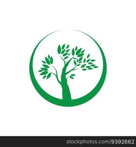 Tree logo icon vector illustration design.Vector silhouette of a tree templates of tree logo and roots  tree of life design illustration