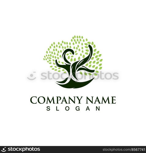 Tree logo nature design image of tree ecology element vector