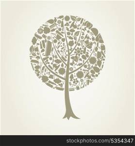 Tree made from spa. A vector illustration