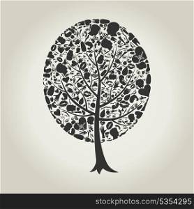 Tree made of body parts. A vector illustration