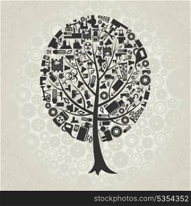 Tree made of the industry. A vector illustration