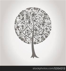 Tree made of wedding. A vector illustration