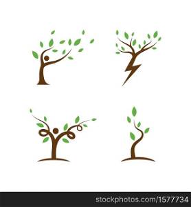 Tree nature care green life logo vector illustration