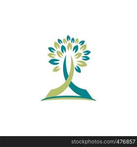 tree nature logo religious cross concept symbol icon vector design illustration