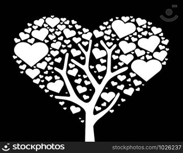 tree of heart , love tree symbol vector