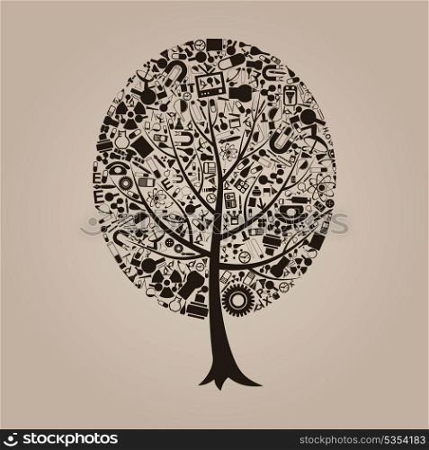 Tree on a theme a science. A vector illustration