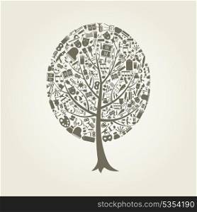 Tree on a theme art. A vector illustration