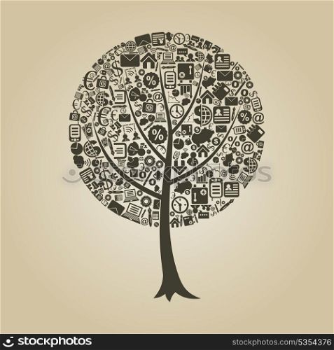 Tree on a theme business. A vector illustration