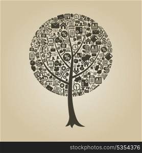 Tree on a theme business. A vector illustration