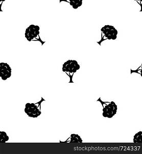 Tree pattern repeat seamless in black color for any design. Vector geometric illustration. Tree pattern seamless black