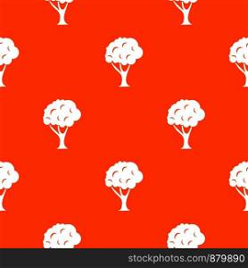 Tree pattern repeat seamless in orange color for any design. Vector geometric illustration. Tree pattern seamless