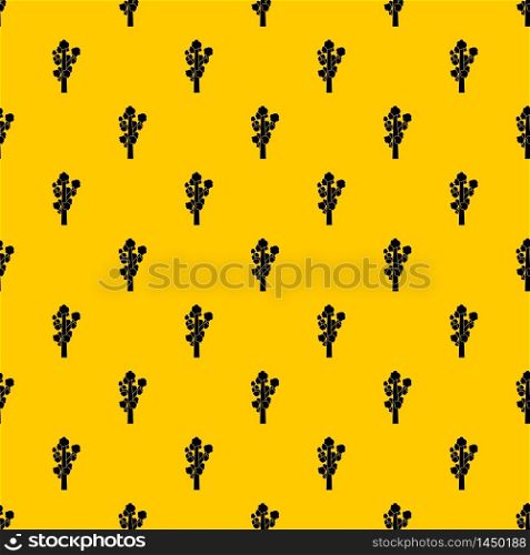 Tree pattern seamless vector repeat geometric yellow for any design. Tree pattern vector