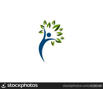 Tree people Human character logo sign illustration vector design