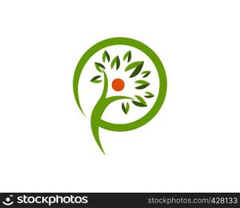 Tree people Human character logo sign illustration vector design