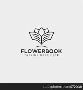 tree, plant and flower book education line logo template vector illustration icon element - vector file. tree, plant and flower book education line logo template vector illustration icon element
