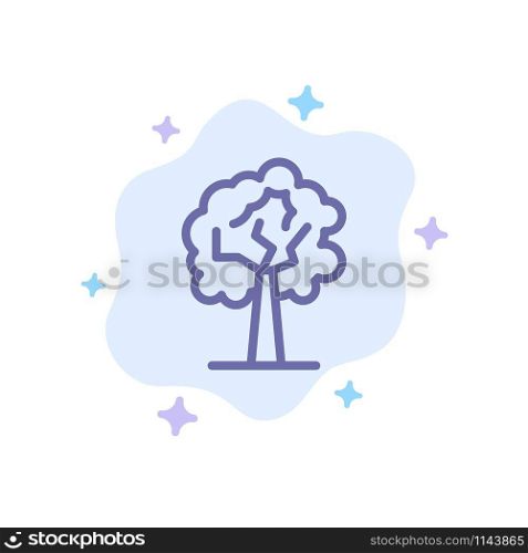 Tree, Plant, Growth Blue Icon on Abstract Cloud Background
