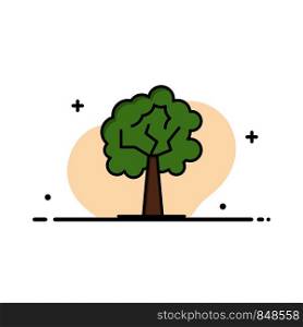 Tree, Plant, Growth Business Flat Line Filled Icon Vector Banner Template