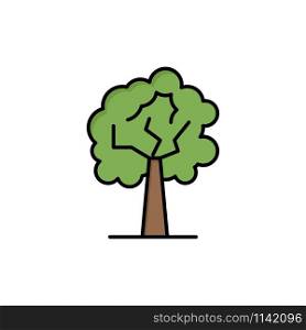 Tree, Plant, Growth Flat Color Icon. Vector icon banner Template