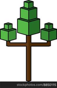 Tree plant isometric icon vector image