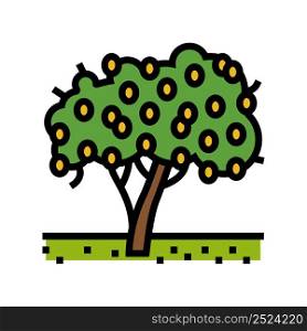 tree plant lemon color icon vector. tree plant lemon sign. isolated symbol illustration. tree plant lemon color icon vector illustration