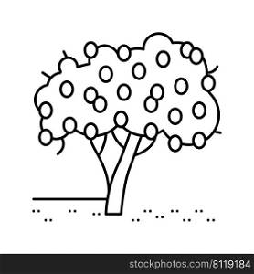 tree plant lemon line icon vector. tree plant lemon sign. isolated contour symbol black illustration. tree plant lemon line icon vector illustration