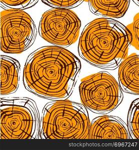 Tree Rings Seamless Vector Pattern. Saw cut tree trunk background. Vector illustration for textile, print, wallpapers, wrapping.. Tree Rings Seamless Vector Pattern. S